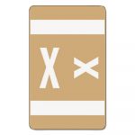 Alpha-Z Color-Coded Second Letter Alphabetical Labels, X, 1 x 1.63, Light Brown, 10/Sheet, 10 Sheets/Pack