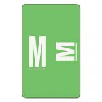 Alpha-Z Color-Coded Second Letter Alphabetical Labels, M, 1 x 1.63, Light Green, 10/Sheet, 10 Sheets/Pack