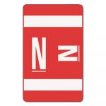 Alpha-Z Color-Coded Second Letter Alphabetical Labels, N, 1 x 1.63, Red, 10/Sheet, 10 Sheets/Pack