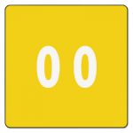 Numerical End Tab File Folder Labels, 0, 1.5 x 1.5, Yellow, 250/Roll
