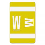 Alpha-Z Color-Coded Second Letter Alphabetical Labels, W, 1 x 1.63, Yellow, 10/Sheet, 10 Sheets/Pack