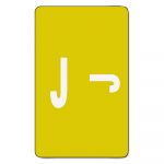 Alpha-Z Color-Coded Second Letter Alphabetical Labels, J, 1 x 1.63, Yellow, 10/Sheet, 10 Sheets/Pack