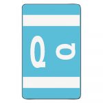 Alpha-Z Color-Coded Second Letter Alphabetical Labels, Q, 1 x 1.63, Light Blue, 10/Sheet, 10 Sheets/Pack