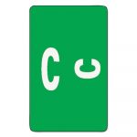 Alpha-Z Color-Coded Second Letter Alphabetical Labels, C, 1 x 1.63, Dark Green, 10/Sheet, 10 Sheets/Pack