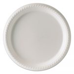 Plastic Plates, 10 1/4 Inches, White, Round, 25/Pack, 20 Packs/Carton