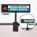 People Pointer Cubicle Sign, Plastic, 9 x 2 1/2, Black