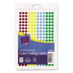 Handwrite-Only Self-Adhesive "See Through" Removable Round Color Dots, 0.25" dia., Assorted Colors, 216/Sheet, 4 Sheets/Pack