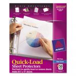 Quick Top & Side Loading Sheet Protectors, Letter, Non-Glare, 50/Box