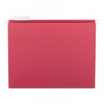 Colored Hanging File Folders, Letter Size, 1/5-Cut Tab, Red, 25/Box