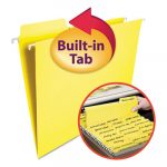 FasTab Hanging Folders, Letter Size, 1/3-Cut Tab, Yellow, 20/Box