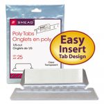 Hanging File Tab/Insert, 1/5 Tab, 2 1/4 Inch, Clear Tab/White Insert, 25/Pack