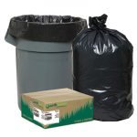 Linear Low Density Recycled Can Liners, 60 gal, 1.65 mil, 38" x 58", Black, 100/Carton
