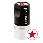 Round Message Stamp, STAR, Pre-Inked/Re-Inkable, Red