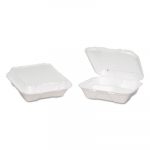 Snap-it Vented Foam Hinged Container 3-Comp White 9-1/4x9-1/4x3, 100/BG 2 BG/CT