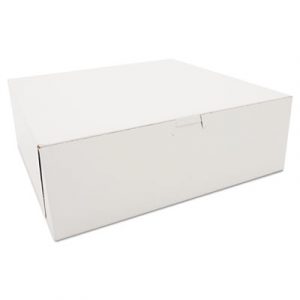 Bakery Boxes, White, Paperboard, 12 x 12 x 4, 100/Carton
