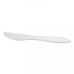 Wrapped Mediumweight Cutlery, Knives, White, 6 1/4", 1000/Carton