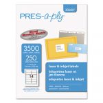Labels, Inkjet/Laser Printers, 1.33 x 4, White, 14/Sheet, 250 Sheets/Box