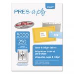 Labels, Inkjet/Laser Printers, 1 x 4, White, 20/Sheet, 250 Sheets/Box