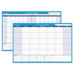 30/60-Day Undated Horizontal Erasable Wall Planner, 48 x 32, White/Blue,