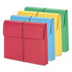 Expanding Wallet w/ Elastic Cord, 2" Expansion, 1 Section, Letter Size, Assorted, 50/Box