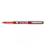 VBall Liquid Ink Stick Roller Ball Pen, 0.5mm, Red Ink/Barrel, Dozen