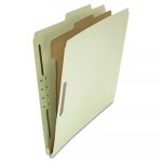 Four-, Six- and Eight-Section Classification Folders, 1 Divider, Letter Size, Gray-Green, 10/Box