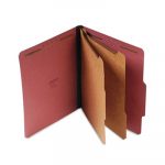 Four-, Six- and Eight-Section Classification Folders, 2 Dividers, Letter Size, Red, 10/Box