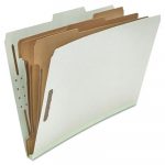 Four-, Six- and Eight-Section Classification Folders, 3 Dividers, Legal Size, Gray, 10/Box