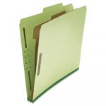 Four-, Six- and Eight-Section Classification Folders, 1 Divider, Letter Size, Green, 10/Box