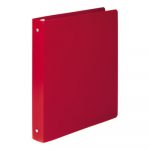 ACCOHIDE Poly Round Ring Binder, 3 Rings, 1" Capacity, 11 x 8.5, Executive Red
