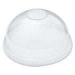 Ultra Clear Dome Cold Cup Lids f/16-24 oz Cups, PET, 100/Pack