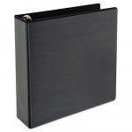 Deluxe Easy-to-Open Round-Ring View Binder, 3 Rings, 2" Capacity, 11 x 8.5, Black