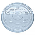 Greenware Cold Drink Lids, Fits 16-18, 24 oz Cups, X-Slot, Clear, 1000/Carton