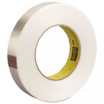 High-Strength Filament Tape, Rubber, 24mm x 55m, 3" Core, Clear