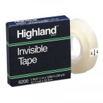 Invisible Permanent Mending Tape, 1/2" x 1296", 1" Core, Clear