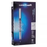 VISION Stick Roller Ball Pen, Micro 0.5mm, Black Ink, Black/Gray Barrel, Dozen