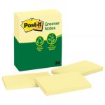 Recycled Note Pads, 3 x 5, Canary Yellow, 100-Sheet, 12/Pack