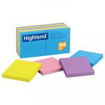 Self-Stick Notes, 3 x 3, Assorted Bright, 100-Sheet, 12/Pack