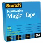 Removable Tape, 3/4" x 1296", 1" Core, Transparent