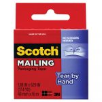 Tear-By-Hand Packaging Tape, 1.88" x 17 1/2 yds, 1 1/2" Core, Clear