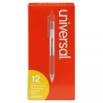 Comfort Grip Retractable Ballpoint Pen, Medium 1mm, Red Ink, Clear Barrel, Dozen