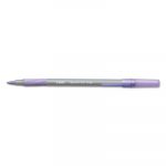 Round Stic Grip Xtra Comfort Stick Ballpoint Pen, 1.2mm, Purple Ink, Gray Barrel, Dozen