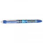 Liquid Flair Stick Porous Point Marker Pen, 0.4mm, Blue Ink, Gray/Blue Barrel, Dozen