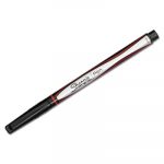 Water-Resistant Ink Stick Plastic Point Pen, 0.5mm, Red Ink, Black/Gray/Red Barrel, Dozen