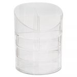 Small Storage Divided Pencil Cup, Plastic, 4 1/2 dia. x 5 11/16, Clear