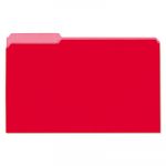 Interior File Folders, 1/3-Cut Tabs, Legal Size, Red, 100/Box