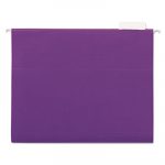 Deluxe Bright Color Hanging File Folders, Letter Size, 1/5-Cut Tab, Violet, 25/Box