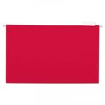 Deluxe Bright Color Hanging File Folders, Legal Size, 1/5-Cut Tab, Red, 25/Box