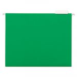 Deluxe Bright Color Hanging File Folders, Letter Size, 1/5-Cut Tab, Bright Green, 25/Box