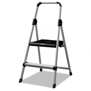 Aluminum Step Stool Ladder, 2-Step, 225 lb Capacity, 18.5w x 23.5 spread x 38.5h, Silver